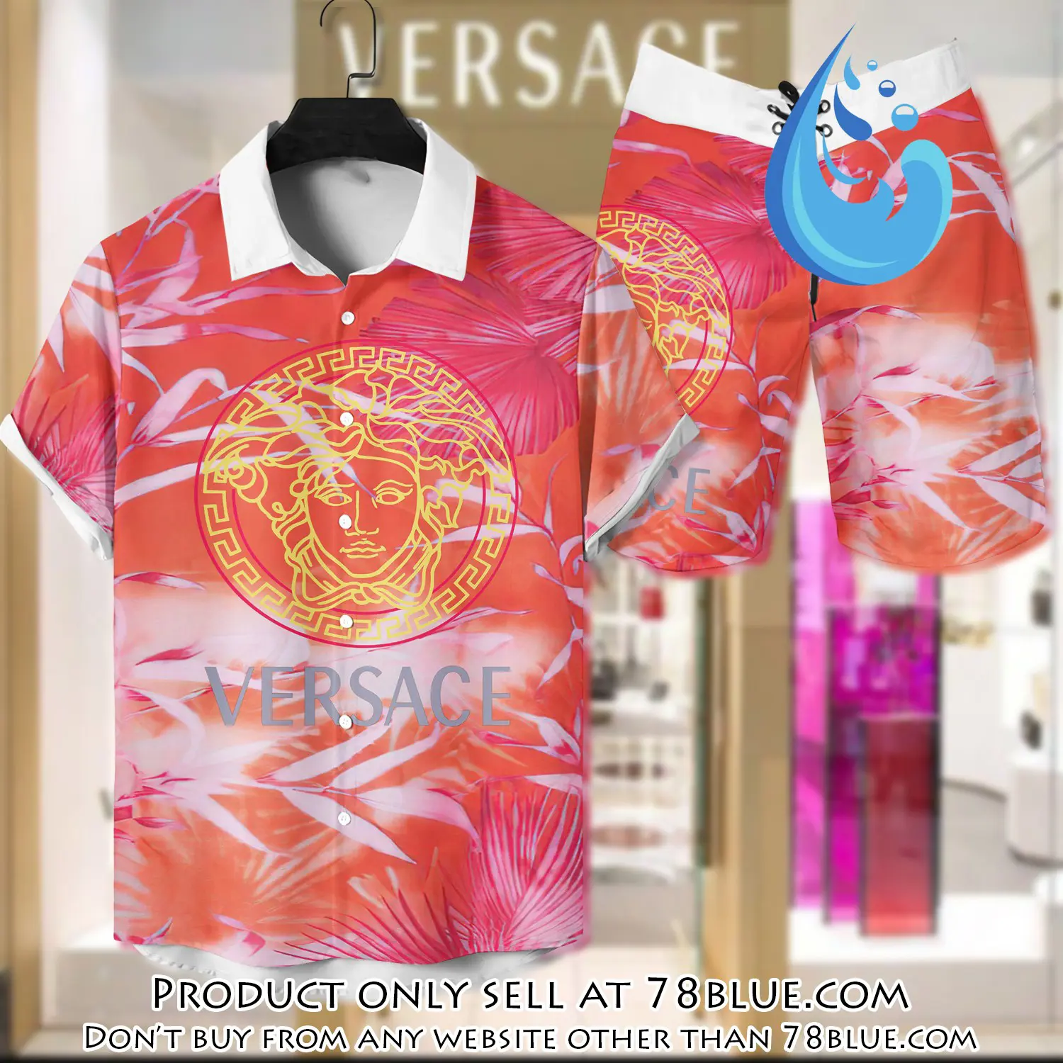 Versace luxury hawaiian shirt & short set lhs1206 78b5919606